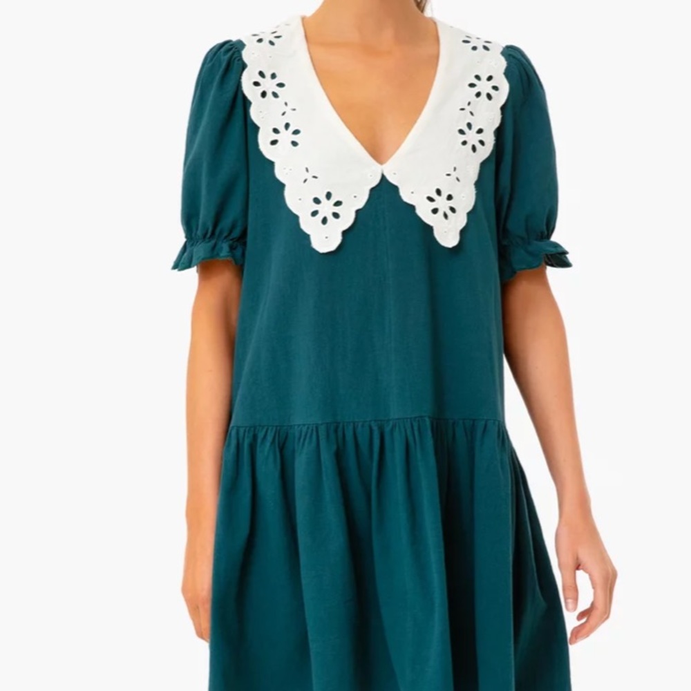 **Last One Medium** Peacock Green Kit Dress
POMANDER PLACE - Picture 2 of 8